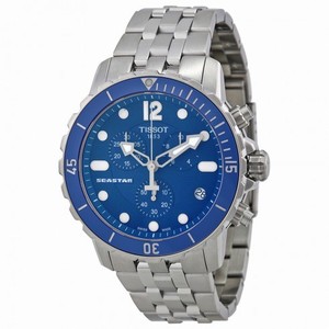 Tissot Seastar Chronograph Blue Dial Stainless Steel Men's Watch T0664171104700