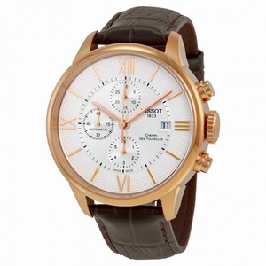 Tissot T-Classic Chemin Des Tourelles Chronograph Automatic Silver Dial Brown Leather Men's Watch T0994273603800