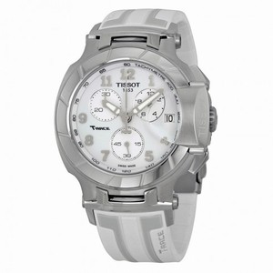 Tissot T-Race Chronograph White Grey Dial White Silicone Men's Watch T0484171701200
