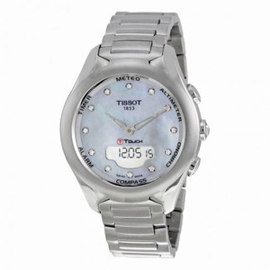 Tissot T-Touch Solar Mother of Pearl Diamond Dial Stainless Steel Ladies Watch T0752201110600