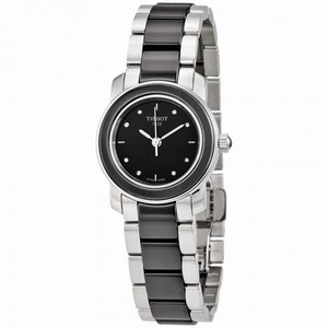 Tissot T-Trend Black Ceramic Diamond Ladies Watch T0642102205600