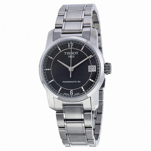 Tissot T-Classic Automatic Black Dial Titanium Ladies Watch T0872074405700