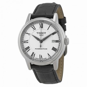 Tissot T-Classic Carson White Dial Black Leather Men's Watch T0854071601300