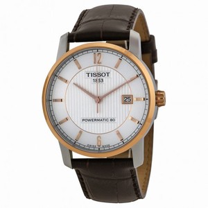 Tissot T-Classic Silver Dial Brown Leather Men's Watch T0874075603700