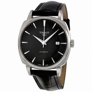 Tissot T-Lord Black Dial Automatic Black Leather Men's Watch T0595071605100