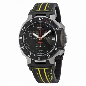 Tissot T-Race Chronograph Black Dial Black Rubber Men's Watch T0484172705103