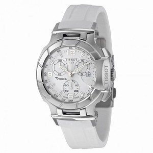 Tissot T-Race Chronograph White Rubber Strap Ladies Watch T0482171701700