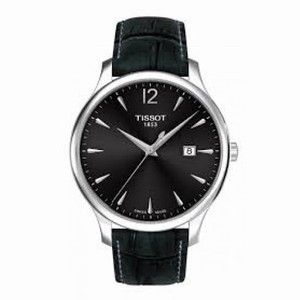 Tissot Tradition Grey Dial Dark Grey Leather Men's Watch T0636101608700