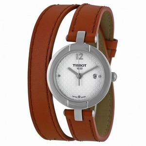 Tissot Trend Pinky Silver Dial Light Brown Leather Ladies Watch T0842101601704