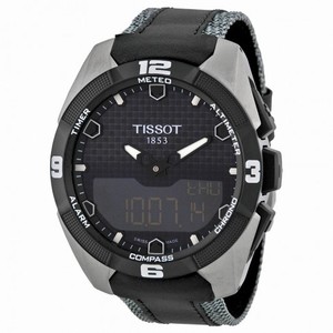 Tissot T-Touch Expert Solar Black Analog Digital Dial Black Leather Men's Watch T0914204605101