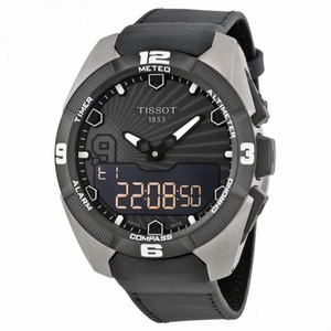 Tissot T-Touch Expert Solar Tony Parker Black Analog Digital Dial 100 Meters Water Resistant Black Leather Men's Watch T0914204606100