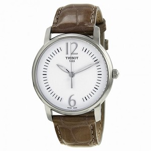 Tissot T-Trend Lady Round Silver Dial Beige Leather Ladies Watch T0522101603701