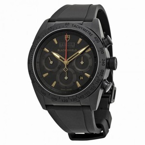 Tudor Blackshield Automatic Chronograph Black Dial Black Rubber Men's Watch 42000CN-BKRS