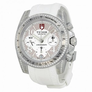 Tudor Chronograph Dial Diamond White Rubber Ladies Watch 20310-WBASWRS
