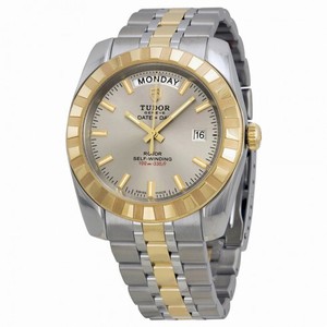 Tudor Date and Day Classic Automatic Beige Dial Stainless Steel and Yellow Gold Men's Watch 23013-SSTT