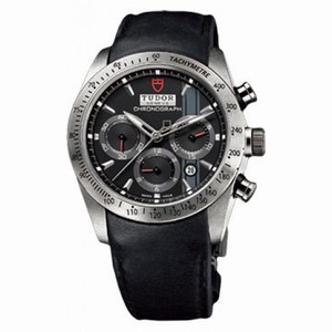 Tudor Fastrider Black Dial Chronograph Black Leather Men's Watch 42000-BKSBKLS