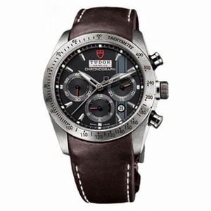 Tudor Fastrider Black Dial Chronograph Brown Leather Men's Watch 42000-BKSBRLS
