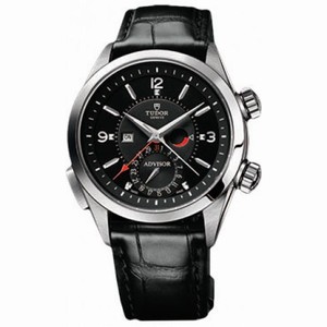 Tudor Heriatge Advisor Black Dial Leather Men's Watch 79620TN-BKLS