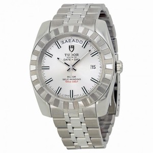 Tudor Date and Day Classic Silver Dial Stainless Steel Men's Watch 23010-SVSSS