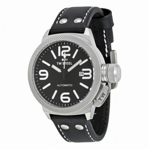 TW Steel Canteen Automatic Black Dial 45 MM Black Leather Men's Watch TWA950