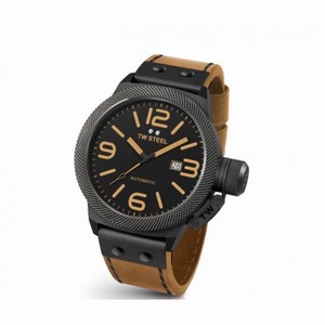 TW Steel Canteen Automatic Black Dial 45 MM Brown Leather Men's Watch CS45
