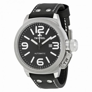 TW Steel Canteen Automatic Black Dial 50 MM Black Leather Men's Watch TWA951