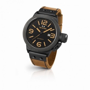 TW Steel Canteen Automatic Black Dial 50 MM Brown Leather Men's Watch CS45