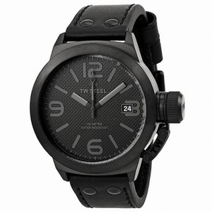 TW Steel Canteen Black Dial Black Leather Men's Watch TW844R