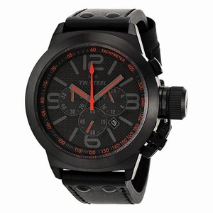 TW Steel Canteen Black Dial Chronograph Black Leather Men's Watch TW902R