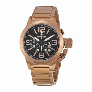 TW Steel Canteen Chronograph Black Dial Rose Gold-tone Stainless Steel Men's Watch TW307
