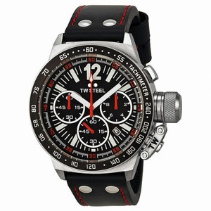 TW Steel CEO 45mm Chronograph Black Dial Black Leather Men's Watch CE1015R