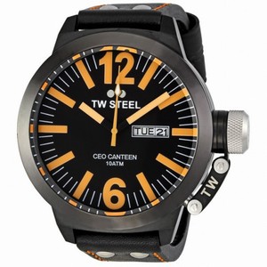 TW Steel CEO Canteen 50 MM Black and Orange Dial Men's Watch CE1028