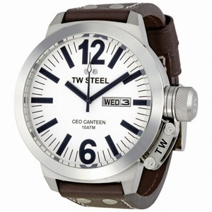 TW Steel CEO Canteen 50 MM White Dial Men's Watch CE1006