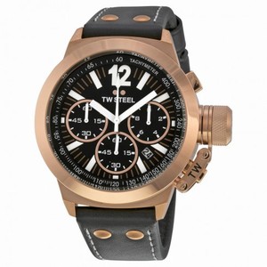 TW Steel CEO Canteen Chronograph Black Dial Rose Gold PVD Men's Watch CE1023R