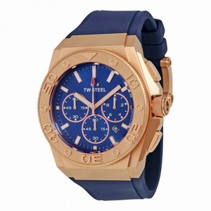 TW Steel CEO Diver Chronograph Blue Dial 48 MM Blue Rubber Men's Watch CE5011