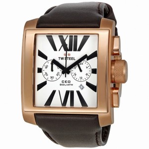 TW Steel CEO Goliath White Dial Chronograph Gold-plated 42mm Men's Watch CE3009