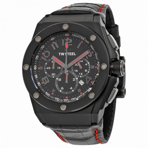 TW Steel CEO Tech Black Dial Black Leather Men's Watch CE4008