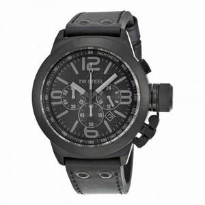 TW Steel Cool Chronograph Black Dial Black Leather Men's Watch TW843R