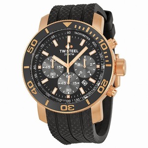 TW Steel Grandeur Black Dial 48 mm Rose Gold-tone Men's Watch TW703