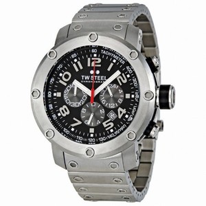 TW Steel Grandeur Tech 45mm Black Dial Stainless Steel Chronograph Men's Watch TW126