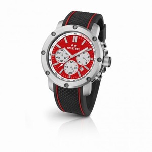 TW Steel Grandeur Tech Red Dial Men's Chronograph Watch TS1