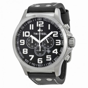 TW Steel Pilot Chronograph Black Leather Men's Watch TW413