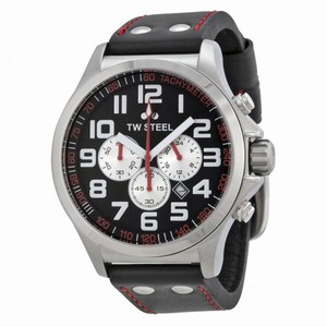 TW Steel Pilot Chronograph Black Leather Men's Watch TW414