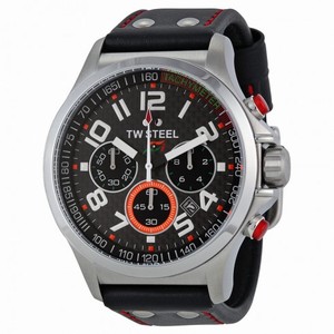 TW Steel Pilot Sonder Edition Chronograph Black Dial Black Leather Men's Watch TW-433