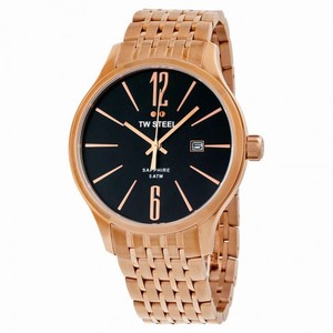 TW Steel Slim Line Black Dial Rose Gold-tone Stainless Steel Men's Watch TW1308