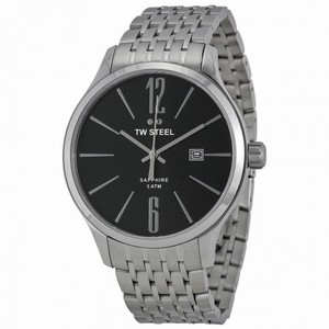 TW Steel Slim Line Black Dial Stainless Steel Men's Watch TW1306