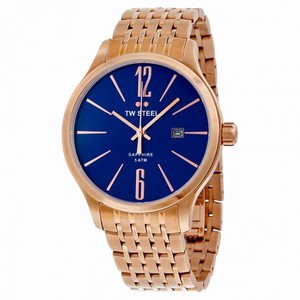 TW Steel Slim Line Blue Dial Rose Gold-tone Stainless Steel Men's Watch TW1309