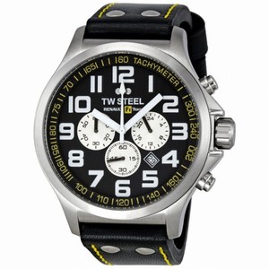 TW Steel Team Pilot Chronograph Black Leather 45 mm Men's Watch TW672
