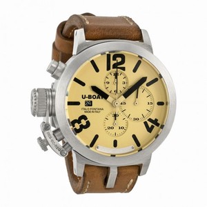 U Boat Beige Dial Brown Leather Men's Watch 7452