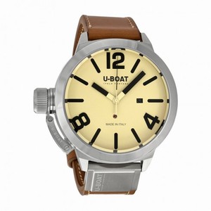 U Boat Classico Beige Dial Brown Leather Men's Watch 7121